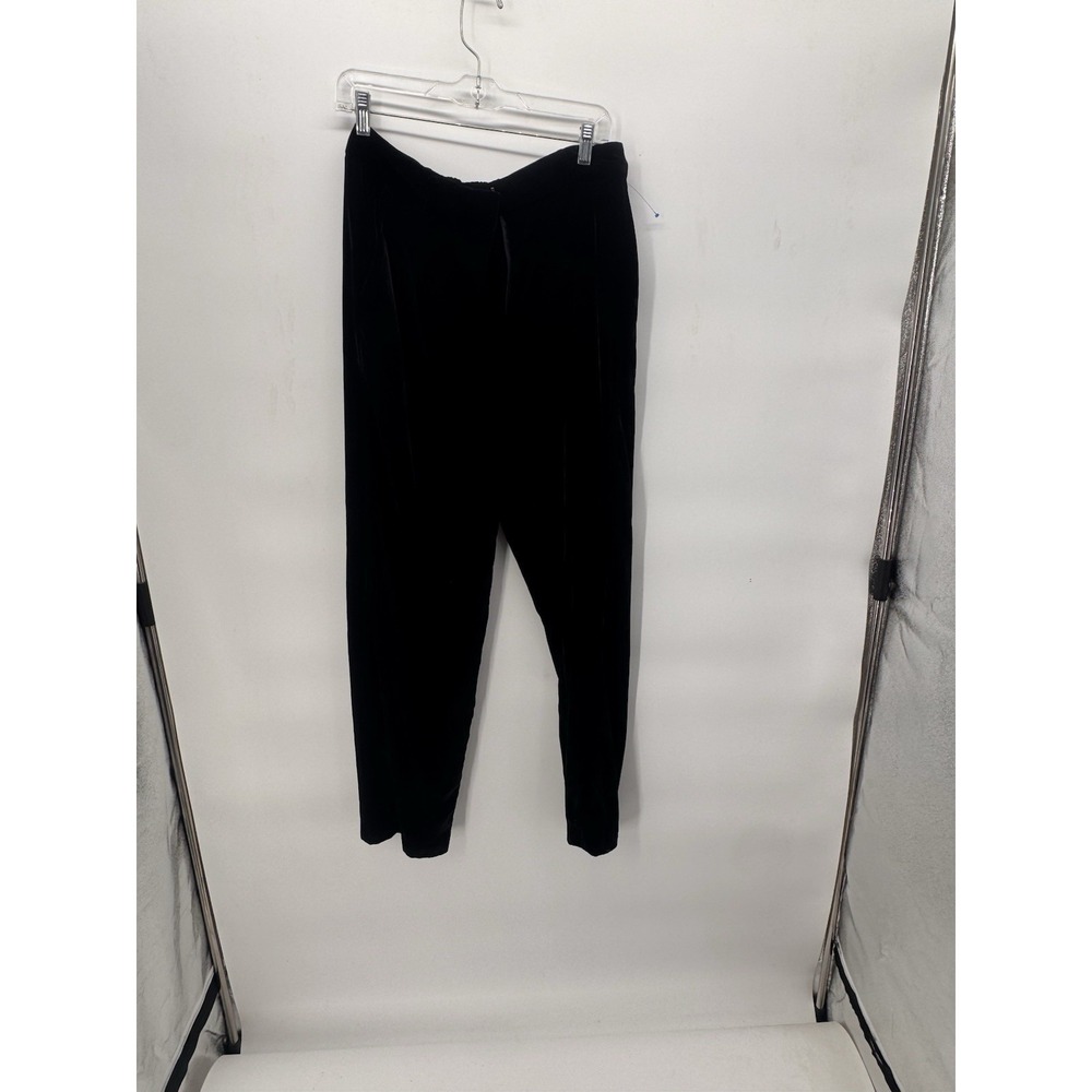 Old Navy Extra High-Waisted Pleated Taylor Velvet Trouser Pant Size M BLACK Goth